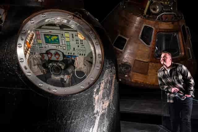 Space exhibition at The Science Museum with a spacecraft module for corporate events.