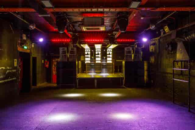 Versatile Electrowerkz venue with stage, ideal for live performances and events.