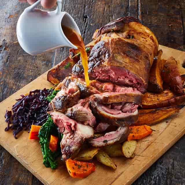 Premium gala dinner carving station at The Jolly Gardeners for corporate catering events.