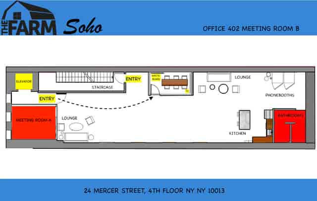 Mercer Meeting Room 402 B in The Farm Soho, ideal for productive meetings and networking.