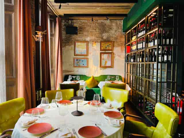 Meadow Private Room at VATAVARAN: rustic brick wine cellar for intimate private dining events.