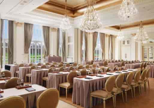 "Elegant Grand Ballroom in Adare Manor, perfect for corporate events and meetings."