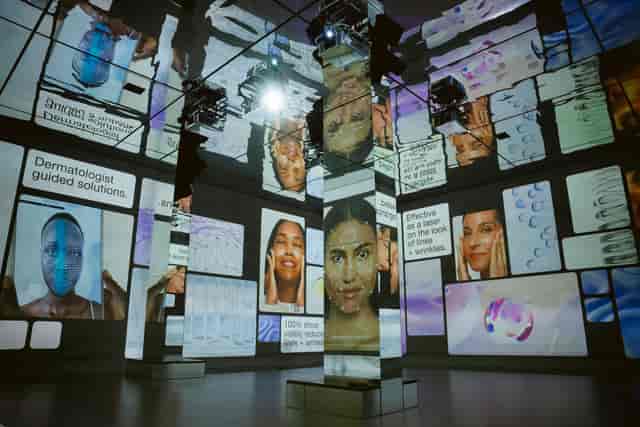 High-tech immersive space for product launches and interactive presentations.