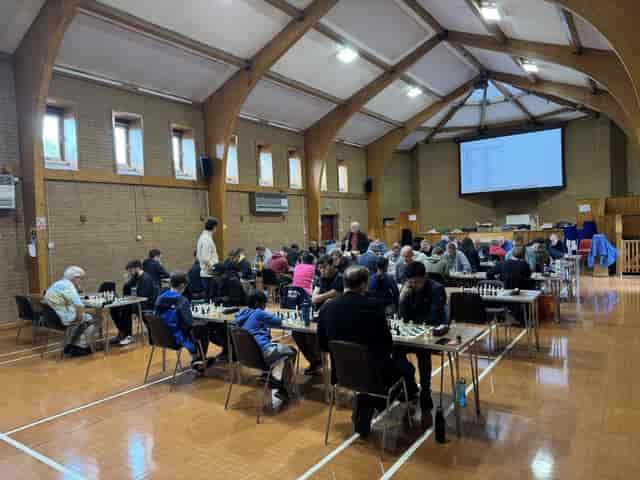 Classroom-style tournament setup in Heatherside Community Centre hall, ideal for event rental.