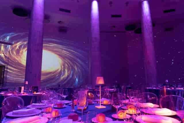 Stunning galaxy-themed event space in IL SALONE DELLE COLONNE, perfect for upscale gatherings.