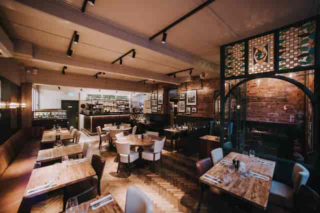 Private Events Room at Harry's Restaurant with elegant decor for cocktail receptions.