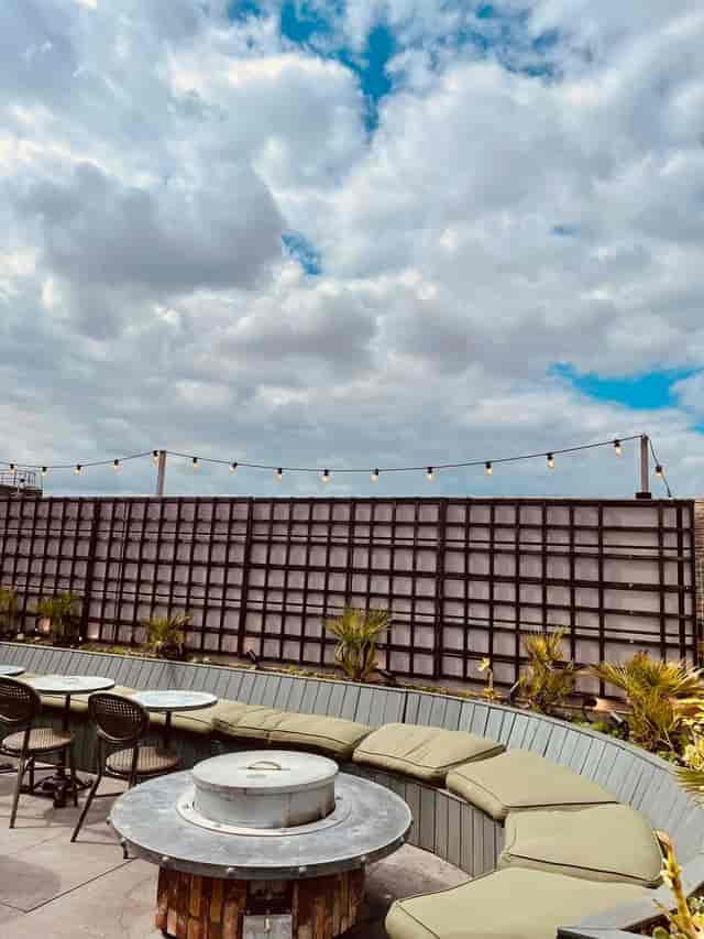 Spacious outdoor venue at The Botanist Exeter, ideal for social gatherings and networking.