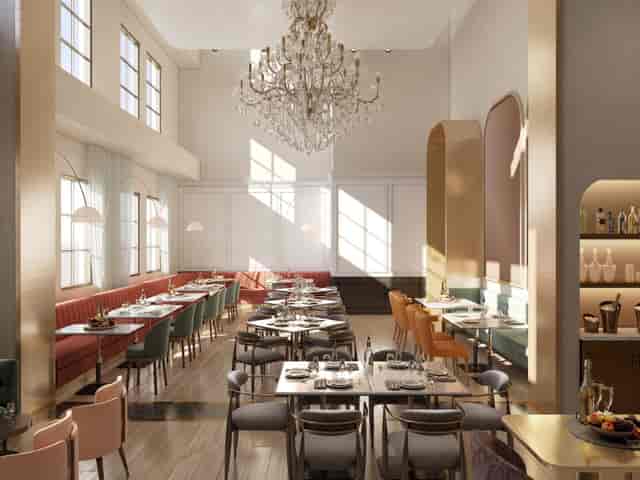 Chic Highland Cinema event space with elegant seating, ideal for gatherings and corporate events.