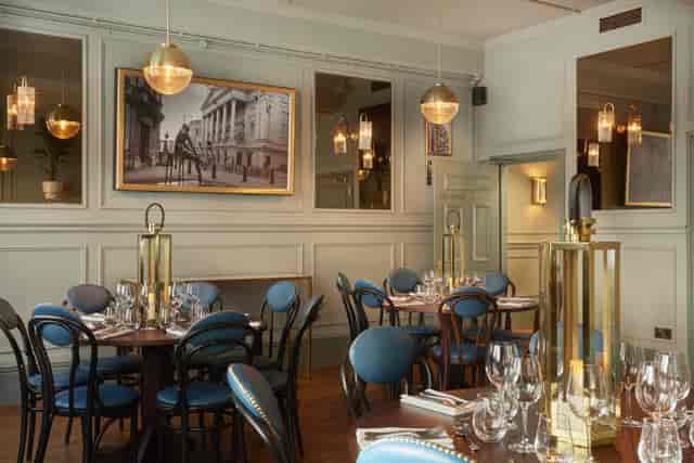 Browns Restaurant wood-toned interior for private dining and corporate networking events.