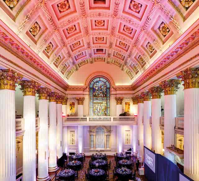 Egyptian Hall at Mansion House: ornate venue for upscale events, elegant architecture, gala dinners.
