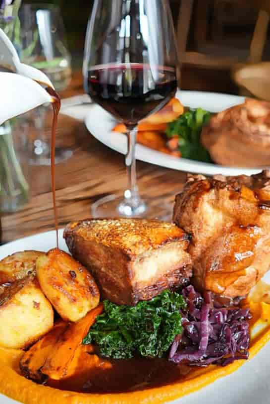 Elegant dish of roasted meat at Harbour House Bristol venue hire event.