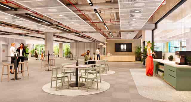 Modern auditorium event space with natural light for meetings and gatherings.