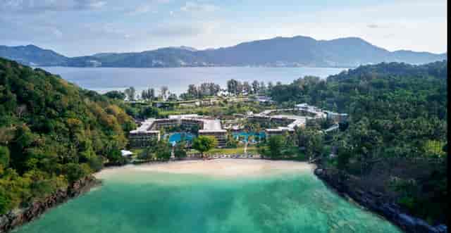 Upscale resort in Phuket with lush mountains, ideal for corporate retreats and events.