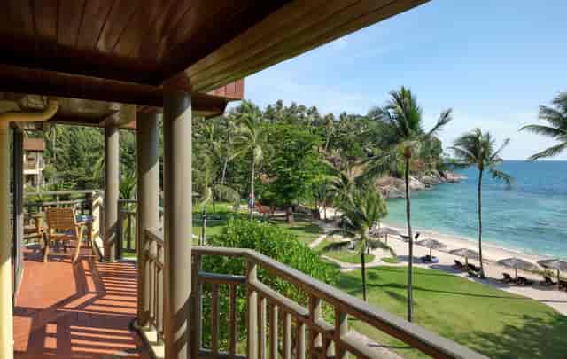 Beachfront view from balcony at Phuket Marriott Resort & Spa, ideal for events and retreats.