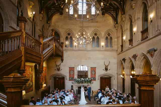 Great Hall at Matfen Hall: elegant event space with high ceilings for weddings and gatherings.