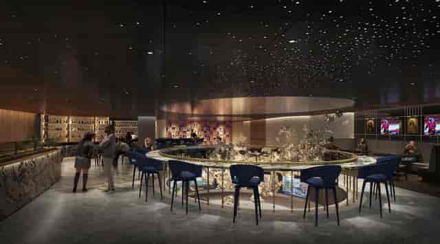 Modern meeting space at District Lounge, NYC—perfect for networking and social events.