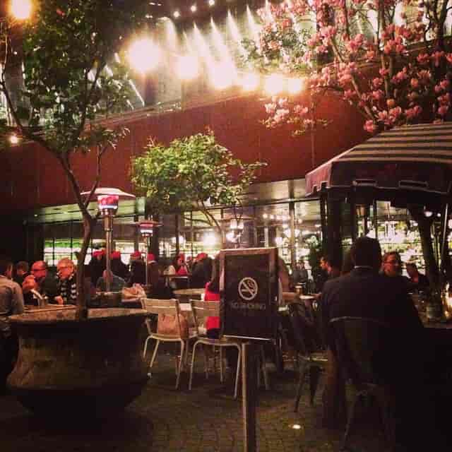Vibrant outdoor event space at The Beresford with lush greenery for gatherings.