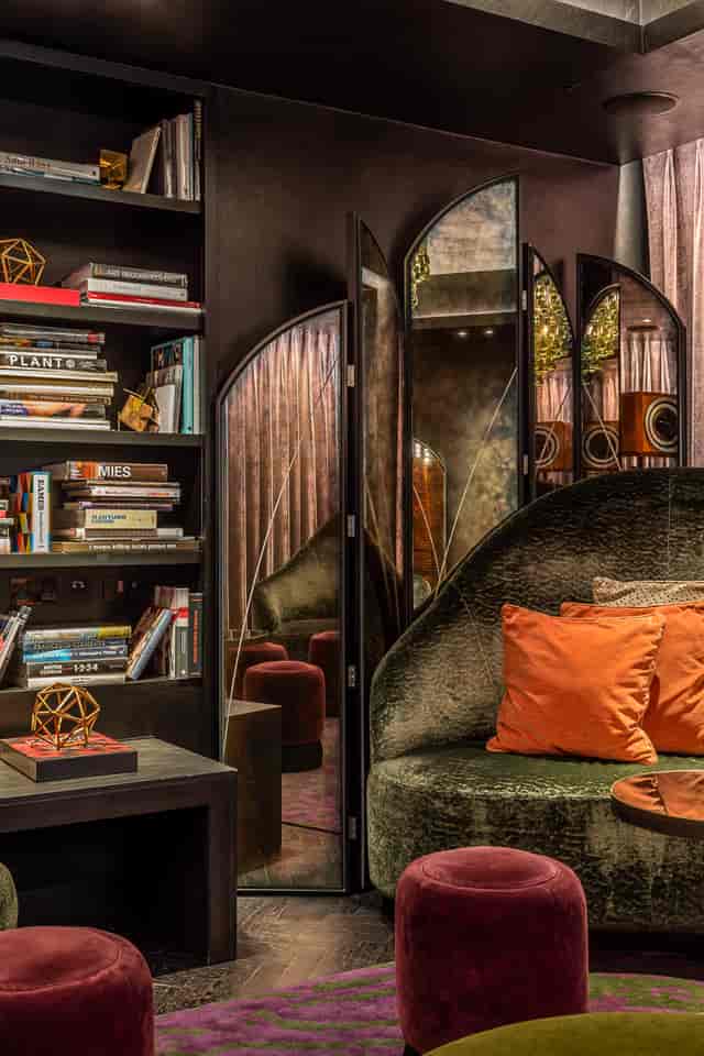 The Library at The Mandrake: intimate breakout space for VIP networking and strategy sessions.