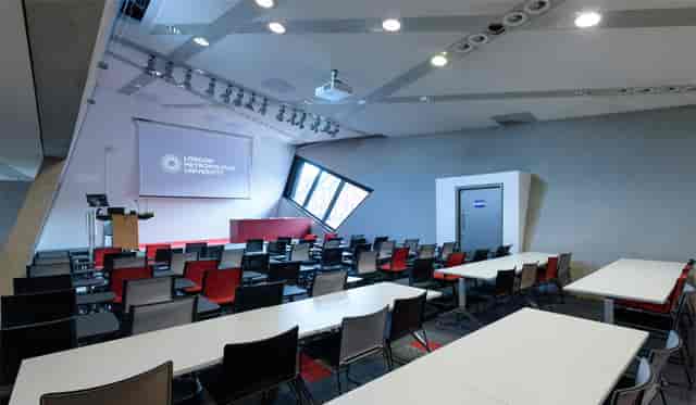 London Uni lecture theatre, flexible seating, academic conference