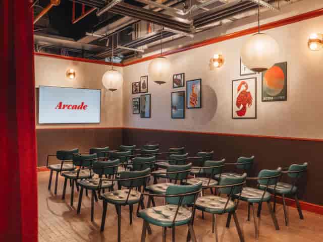 Modern meeting space at Arcade Battersea - perfect for workshops and presentations.