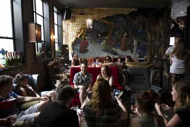 The Mezzanine in Wolf Lane featuring lounge furniture for corporate mixers and creative workshops.