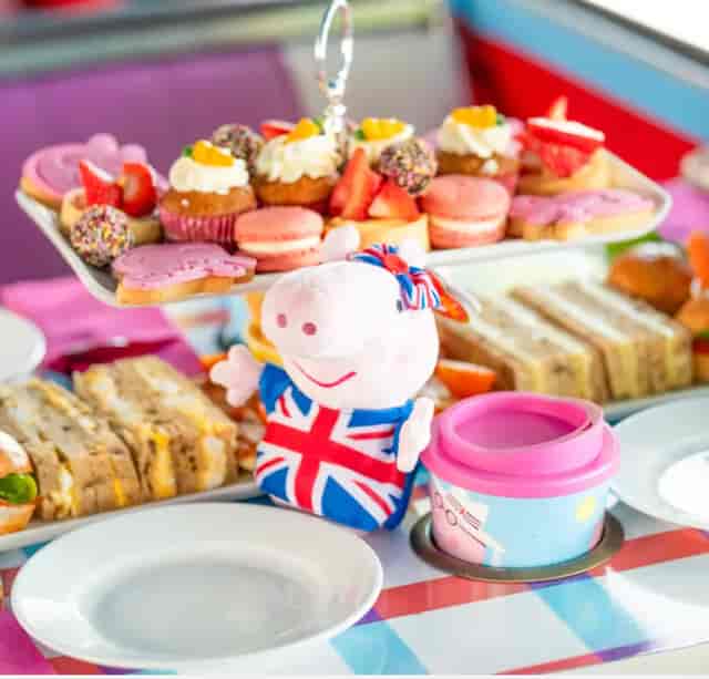 Bus Tour dessert display with colorful treats for children's party or networking event.
