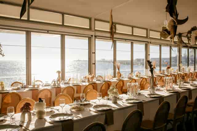 Bathers Beach House upstairs function room for elegant waterfront events and long-table dining.