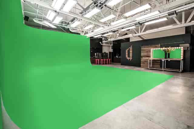 Green screen studio in Soundstage Studios for hybrid events and virtual presentations