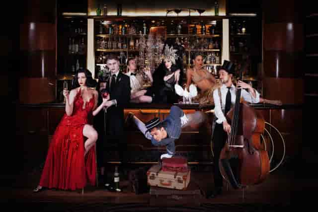 Crazy Coqs Main Space interior, immersive luxury gala venue, VIP entertainment lounge.