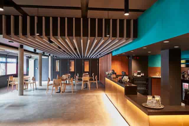 Modern Ustinov Room at Nottingham Playhouse, ideal for events and gatherings.