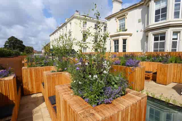 Hidden Rooftop Terrace garden at The Angel Microbrewery, ideal for networking events and meetings.