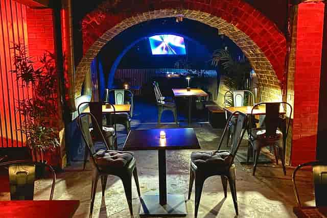 Arched brick event space in Rolling Stock London for intimate gatherings and parties.