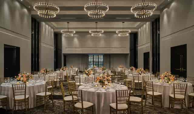 Elegant Grand Ballroom at The Pendry Chicago, perfect for upscale weddings and corporate events.