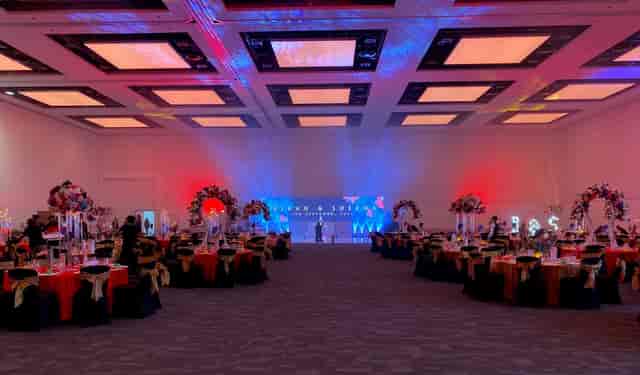 ICC Wales venue, elegant tables, formal event, conference