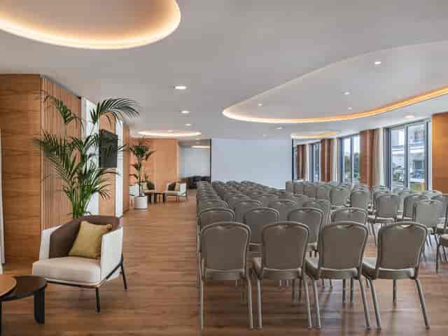 Alfama conference room at Hyatt Regency Lisbon, theater-style for corporate events and seminars.