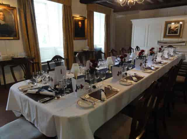 Cambridge Christ's College banquet hall portrait dinner event