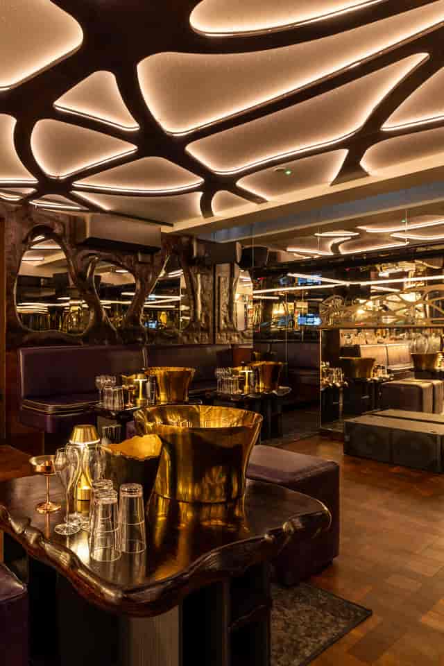 1942 Room VIP event lounge, metallic accents