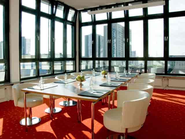 Berlin Park Plaza boardroom, city views, corporate event meeting