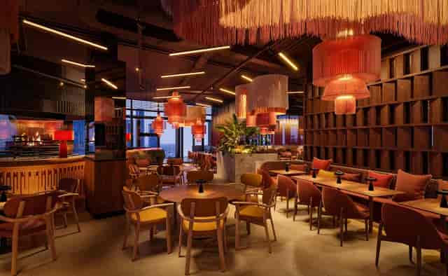 Stylish chai bar event space, cocktail reception, private dining.
