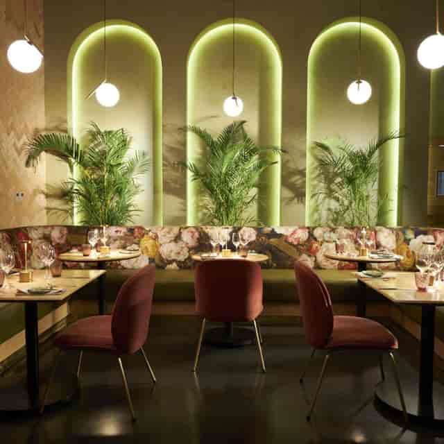Chic Melrose Arch venue, plush seating, corporate event, private party.
