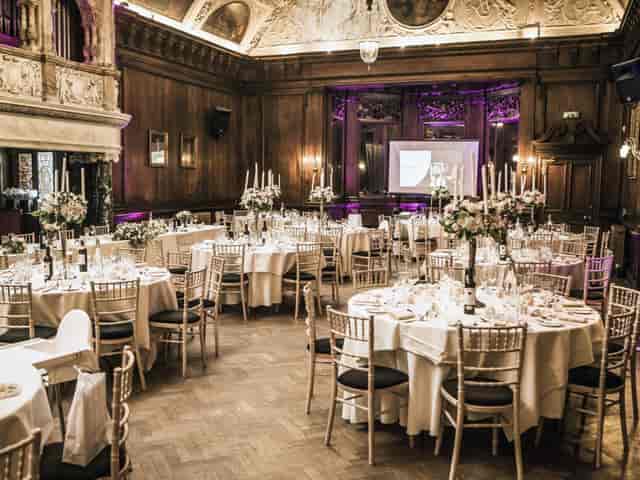 Thornton Manor Garden Room ballroom with floral decor for luxury wedding and gala reception.