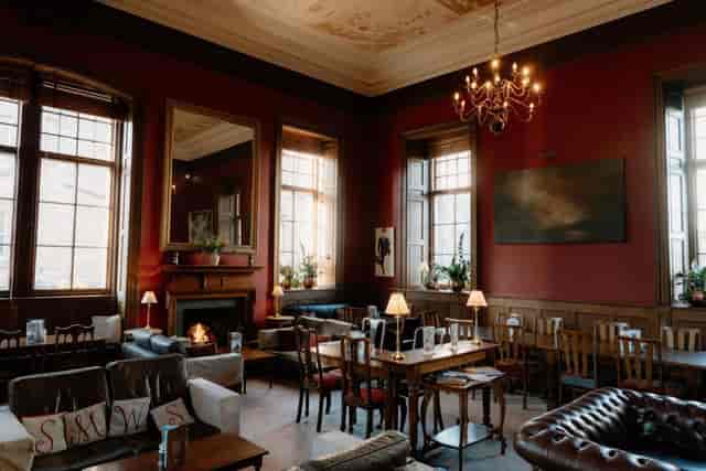 The Pip Hills Room library, a sophisticated venue for VIP events and private networking receptions.