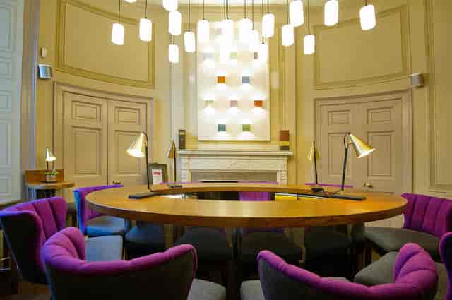 Oval boardroom at The Scotch Malt Whisky Society for premium meetings and corporate events.
