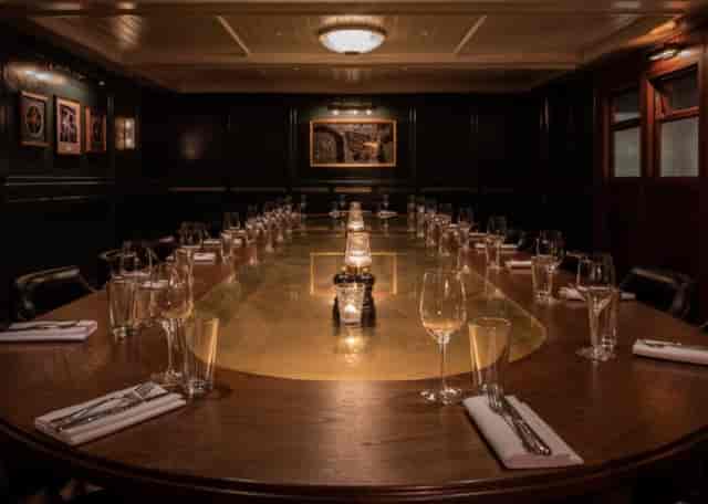 Private dining room at Hawksmoor Seven Dials for exclusive board meetings and VIP client events.