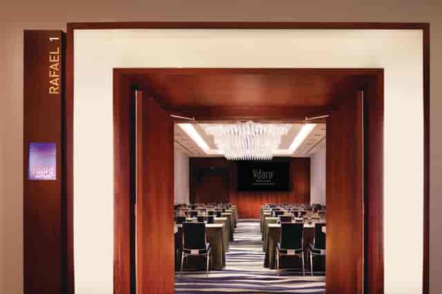 Rafael 1 conference suite at Vdara Las Vegas, classroom-style breakout room for corporate events.