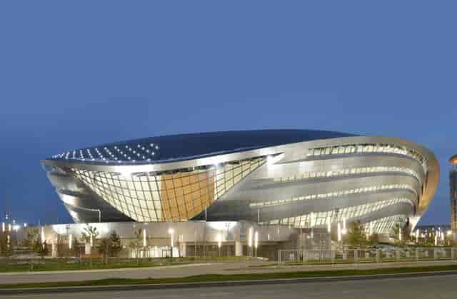 Astana Congress Center plenary hall: iconic large-scale venue for corporate events and conferences.