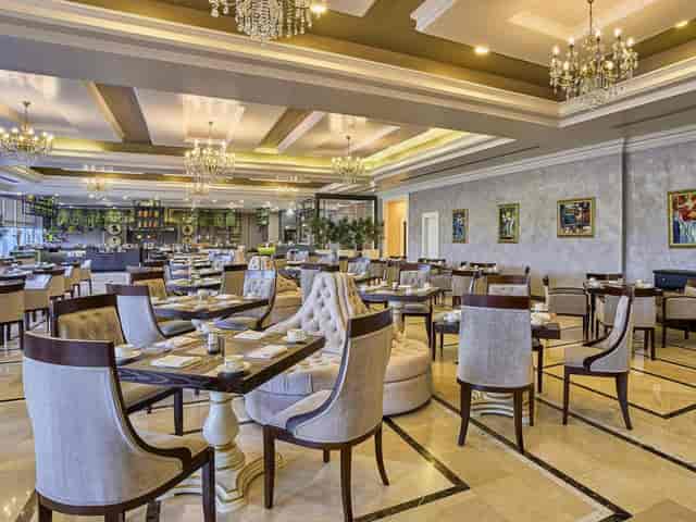 Buffet Zone in Baiterek Tower: Upscale dining venue for corporate events and gala breakfast.