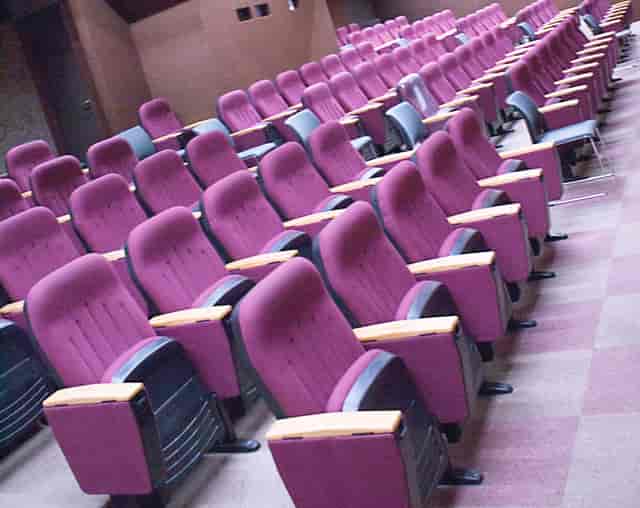 Lenana Hall KICC auditorium with purple theater seating for corporate events and conferences.