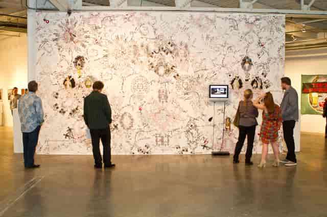 ExpoGeorgia Hall 11 event venue with large experiential focal wall for trade shows and conferences.