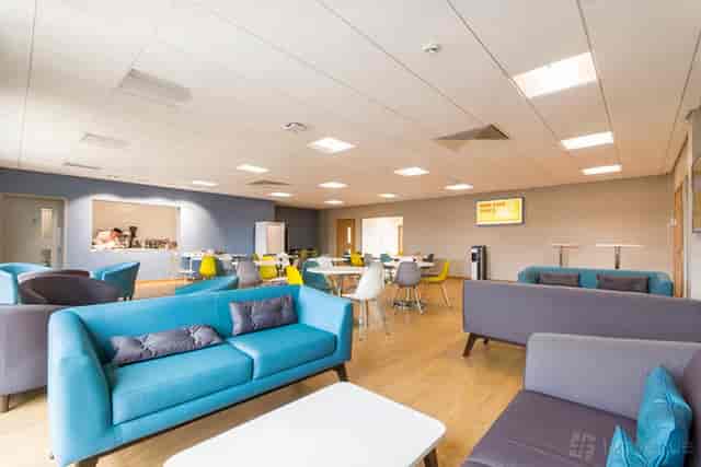 Twycross Room breakout space at LOROS Centre, ideal for informal networking and conference events.